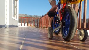 playing kids bicycle